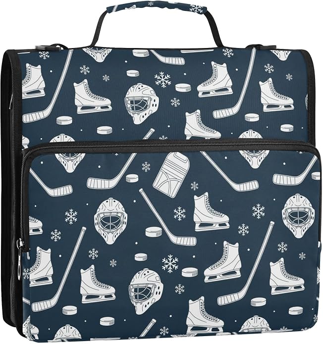Zipper Binder Bag 3 Ring File Folder Portfolio Organizer Zippered Binder Bags with Strap Fits Laptop Women Men