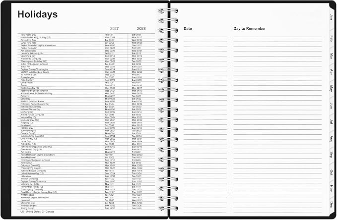 Staples 2027 Daily Appointment Book, 8x11 Inch, Black, ST21487-27