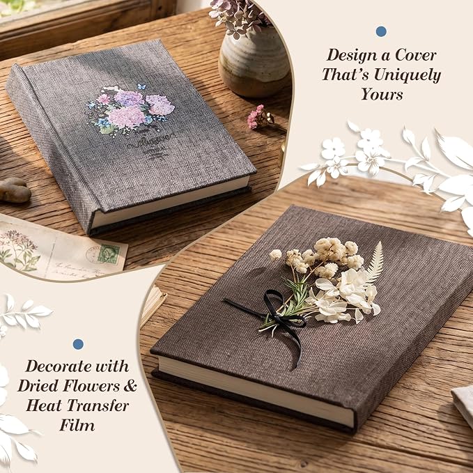 Ecoofor Bookbinding Kit for Beginners, 167 PCS 4 Pack Book Making Kit with A5 Paper, Book Cloth, Awl & Tools, Pressed Flowers & Heat Transfer Film, Gift-Ready Box with Video Tutorials