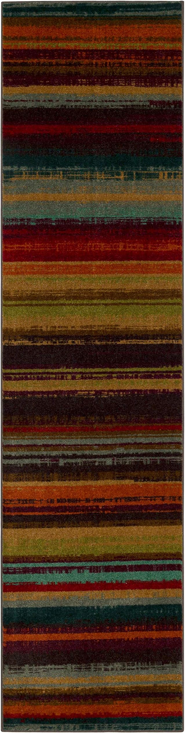 Mohawk Home Boho Stripe 2' x 8' Area Rug - Multicolor - Perfect for Living Room, Dining Room, Office