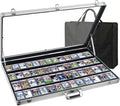 Card Display Case Aluminum Trade Show Display Case Large Portable Trading with Lock for Collectibles, Sports Cards. 34IN x 22IN - Silver