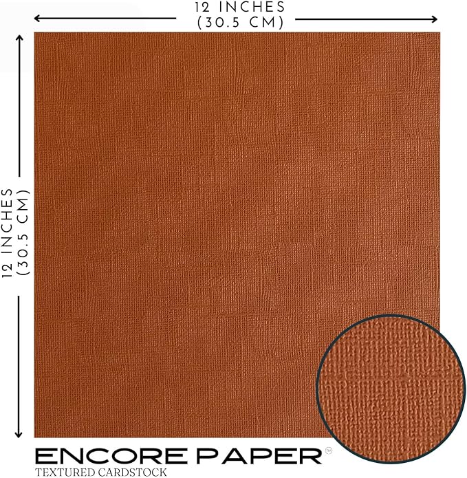 Gingersnap—12x12 Textured Cardstock | 80lb Textured Brown Scrapbook Paper | Premium Cardstock for Cricut Cutting | 25 Sheets