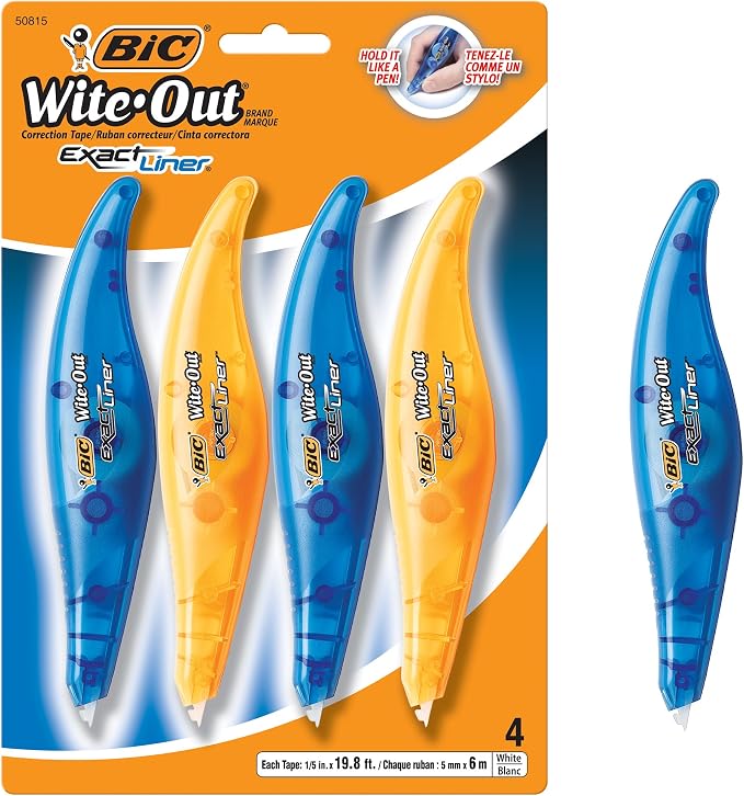 BIC Wite-Out Brand Exact Liner Correction Tape (4-Count) and Mini Twist Correction Tape (2-Count)