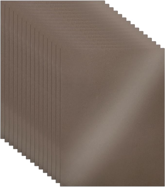 Guakicae 100 Sheets Coffee Shimmer Cardstock 8.5 x 11 Craft Paper 92lb | Premium Dark Chocolate Color Card Stock for Wedding Invitations, Greeting Cards, DIY Cards Making, Scrapbooking