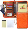 A5 Binder 6 Ring with Zipper, Portable Planner for Travel & Study | Faux leather A5 planner with detachable 6 rings, lined pages, pouches, card slots and pen holder for daily use.