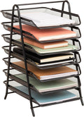 Mind Reader 7-Tier Paper Tray, Desktop Organizer, File Storage, Office, Metal Mesh, Black