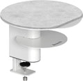 Branch Desk Perch, Elevated Desk Clamp Shelf for Monitors | Laptops, and Accessories, Powder-Coated Steel with Felt-Lined Platform, 2 Tier Organizer, White