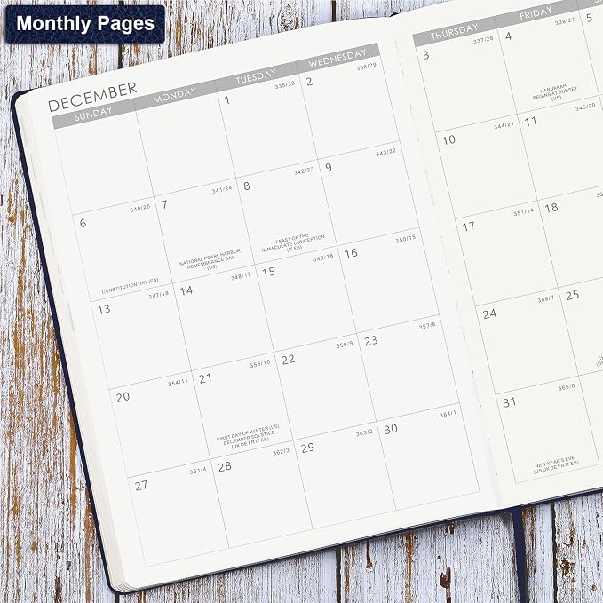 Planner 2026-2027 - Jul 2026 - Jun 2026, 8.5" x 11" 2026-2027 Planner Weekly and Monthly, Faux Leather Cover, Pen Holder, Pocket, 25 Notes Pages, A4 Premium Paper - Blue