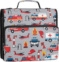 Fire Engine Car Truck 3 Ring Binder Bag 1.5 inch Binder Organizer with Zipper Shoulder Strap 500 Sheet Documents Storage for School Office