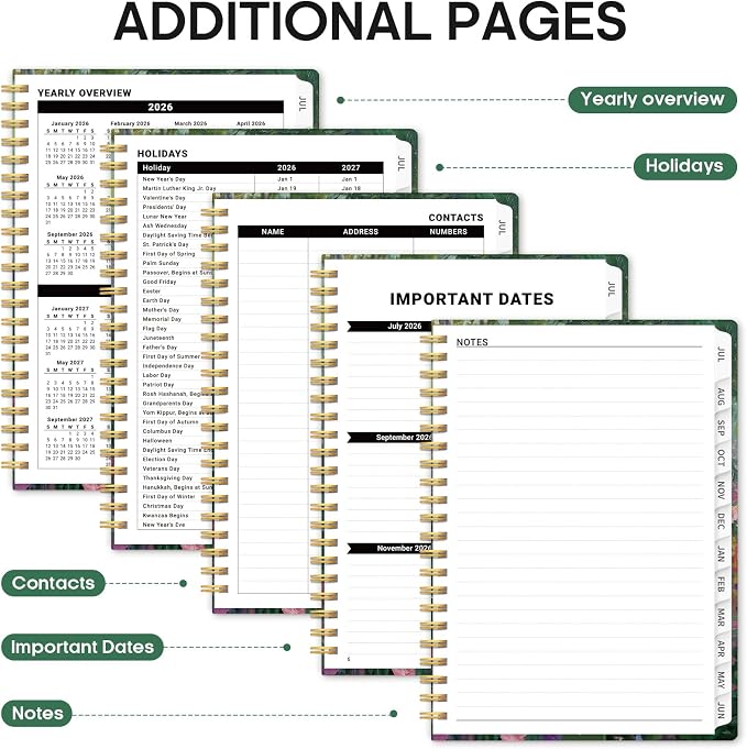Planner 2026-2027, Monthly & Weekly Jul 2026-Jun 2027 Planner Calendar