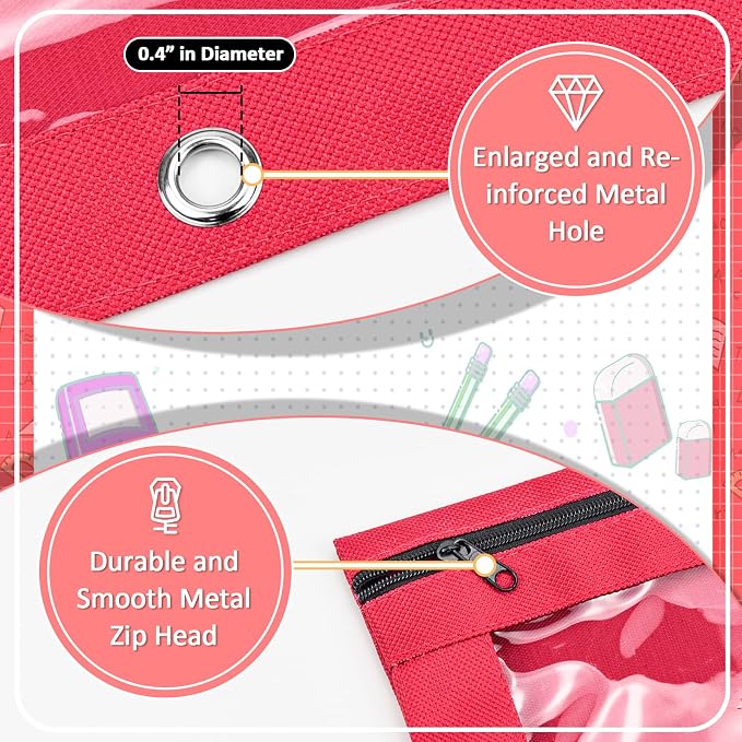 EAONE Pencil Pouch for 3 Ring Binder Set of 24, Zipper Binder Pouches Pencil Case Bulk for School Classroom Supplies/Student/Office/Home, 10 x 7.5 inch, 8 Colors