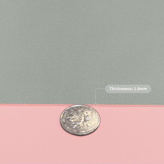 Zinkooat Leather Table Cover,1.8mm Thick,30x60 Inch Desk Cover,Large Desk Mat,Table Protector,Table Cover Protector,Glass Table Protector,Table Top Cover,(Pink+Silvery,30x60)