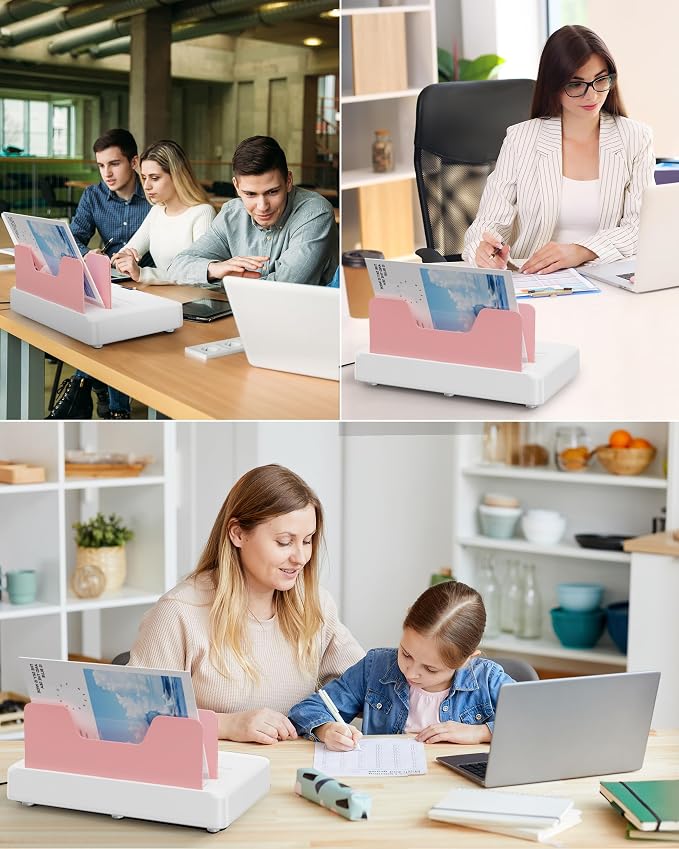 Pink Thermal Binding Machine 500 Sheets Capacity, Digital Touch Panel, Air Cooling, Electric Thermal Binder for A4//A5/Letter Size Documents, Come with 10 PCS Binding Covers