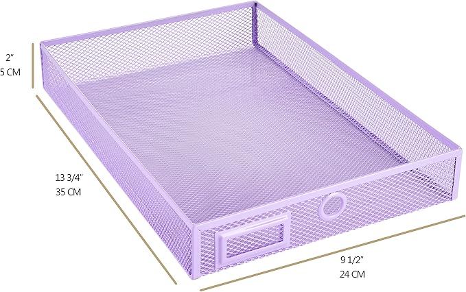 Annova Desk Organizer Wire Mesh 3 Tier Sliding Drawers Paper Sorter/Multifunctional/Premium Solid Construction for Letters, Documents, Mail, Files, Paper, Kids' Art Supplies (Light Pink)