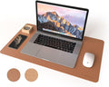 RENMTURE Dual-Sided Mouse Pad, Natural Cork & PU Leather Large Desk Pad for Office and Home Work, Desk Protector Non-Slip, Waterproof, Easy Clean (Brown, 23.6" x 13.7")