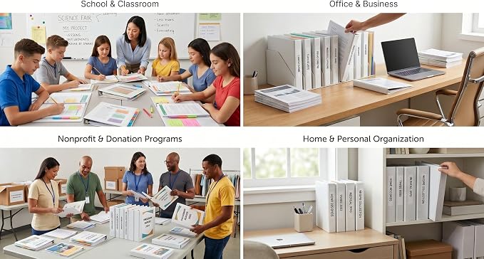 Trail Maker 1 inch Binders (50 Pack), 3 Ring Hardcover Binders in Bulk with Clear View Cover, Pockets for Classroom, Office, Portfolios | Bulk School, Teacher, Office Supplies (Green Only Pack)