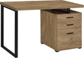 Coaster Home Furnishings - Brennan - Engineered Wood - 47-Inch 3-Drawer Computer Desk with File Cabinet and Open Metal Leg - Home Office - Mango and Black - 800787