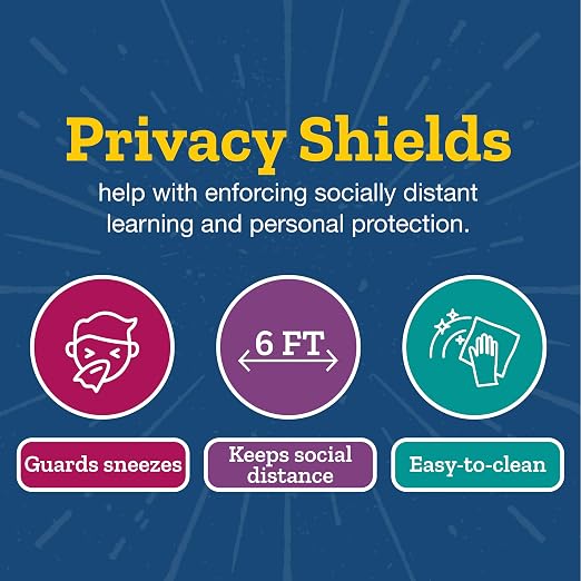Really Good Stuff Large Privacy Shields, Set of 12, Blue, Glossy Finish