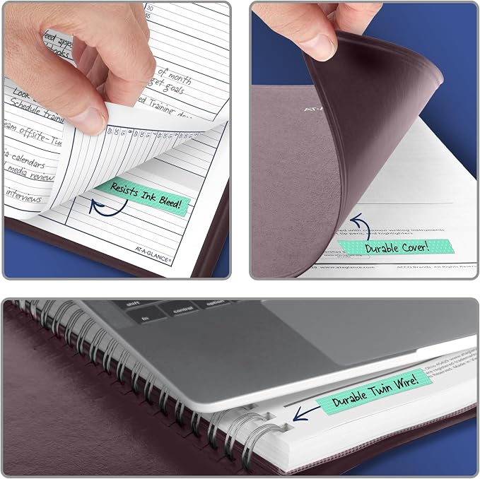 AT-A-GLANCE 2027 Appointment Book Planner, Weekly, 8" x 11", Quarter-Hourly, DayMinder, Burgundy (G5201427)
