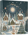 3 Ring Binder Christmas House Winter 1.5 inch Binders Three Ring Binders with Clipboard Fit 8.5'' x 11'' Paper 3 Interior PVC Clear Pockets for Office Supplies