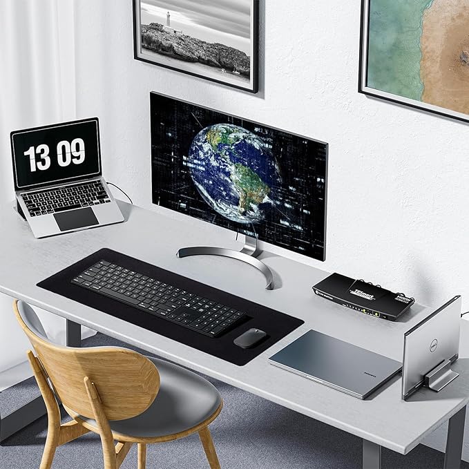 Reniteco Waterproof Large Gaming Mouse Pad with Durable Stitched Edges, Non-Slip Rubber Base, Grainy Jacquard Mouse Mat Desk Pad for Home Office Gaming, 31.5''x11.8''x0.12'', Matte Black