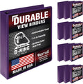 Samsill Durable 1.5 inch 3 Ring Binder, D Ring Binder, 100% Recycled Chipboard, Purple, 12 Pack