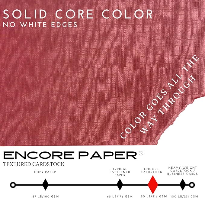 Brick—12x12 Textured Cardstock | 80lb Textured Red Scrapbook Paper | Premium Cardstock for Cricut Cutting | 25 Sheets