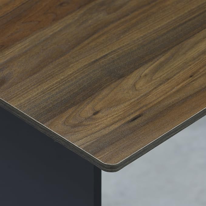 Furinno COMPACT Desk, 28.5" Wide Gaming Desk with Shelves, Computer Desk with Book Shelf, Office Desk for Home Office, Study Room, Dorm, Bedroom, Columbia Walnut