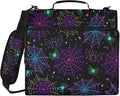 Goth Bat Spider Web Zipper Binder File Organizer Bag 3 D-Ring | with Shoulder Strap, Holds 500 Sheets & 14in Laptop, 3 Ring Binder for Office Supplies