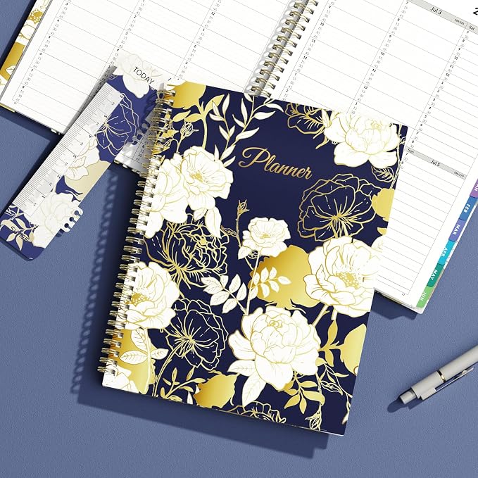 SUNEE 2026-2027 Appointment Book, Quarter-Hourly, Weekly & Monthly - from July 2026 to June 2027, 8.5"x11" Academic Planner, Flexible Cover, Note Pages, Bookmark, Spiral Binding, Vintage