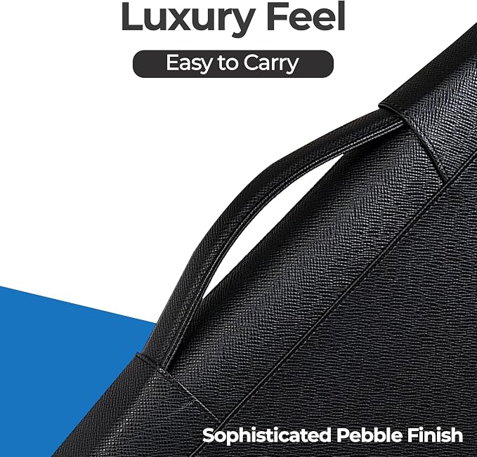 Case-it Zipper Padfolio | Letter Size | 3-Ring Binder | PAD-40 Black | Executive, Removable 3-Ring Binder, Letter Size Writing Pad, Pebbled Faux Leather, School & Office