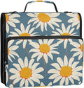 ALAZA Daisy Floral Zipper Binder 1.5 inch 3 Ring Binder Organizer with Shoulder Strap and Handle for Home Office Work