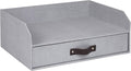 Bigso Box of Sweden Walter Letter Tray for A4 or Letter Size Documents - Paper Tray Organizer for Desk with Storage Drawer and Stable Rubber Feet - 13.1in x 10in x 5.2in - Ash