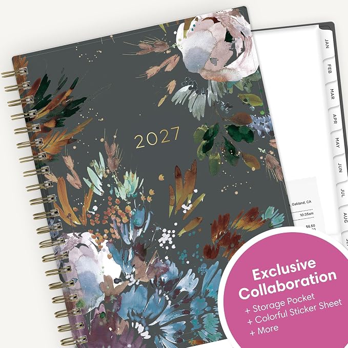 Blue Sky 2027 Weekly & Monthly Planner Calendar, 5"x8", Midnight Garden