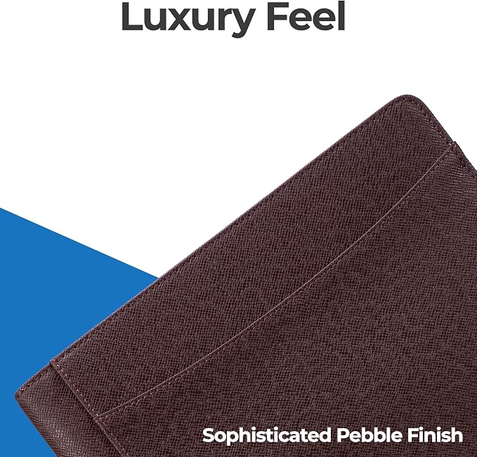 Case-it Business Padfolio | Letter Size | PAD-24 Brown | Strategist, Letter Size Writing Pad, Detailed Stitched Cover, School & Office