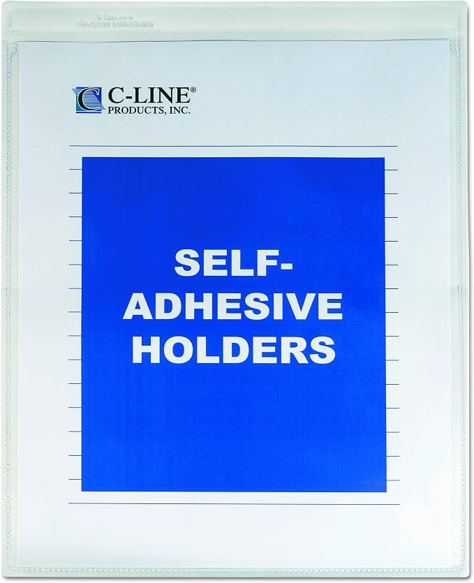 C-Line Self-Adhesive Shop Ticket Holders, Super Heavy, 50 Sheets, 9 X 12, 50/Box (Pack of 5)