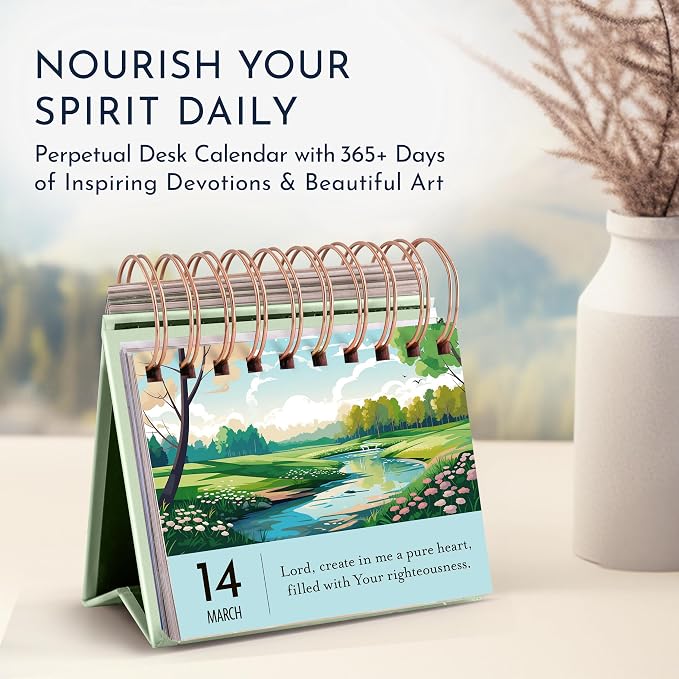 Religious Daily Devotional Calendar for Women, 366 Devotions & Reflections | Religious Gifts for Women, Devotional Flip Calendar, Faith Desk Decor, Daily Reflections & Prompts, Daily Moments With God