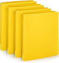 Premium Economy 3 Ring Binder, 1 Inch Pull-Open Round Rings, Holds 175 Sheets, Flexible, Lightweight, 4-Pack, Side Opening, Yellow