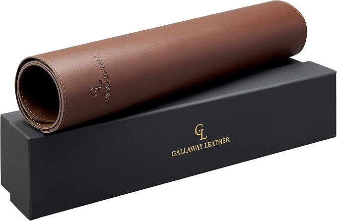 Gallaway Leather Desk Mat - Office Writing Desk Pad, Medium 24" x 14" Dark Brown, Gift Ready Elegant Computer Desk Cover Protector