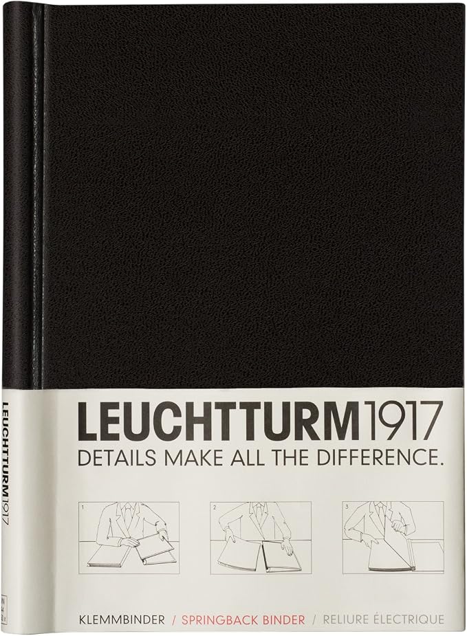 LEUCHTTURM1917 - PEKA Springback Binder (Black) - Holds 150 Sheets of Paper