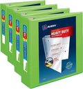 Avery Heavy-Duty View 3 Ring Binder, 3" One Touch EZD Rings,670-Sheet Capacity,3.5 Inch Wide Spine, Great for Home,School Supplies,Office,or Organization Needs,1 Chartreuse Binder (79779) (Pack of 4)