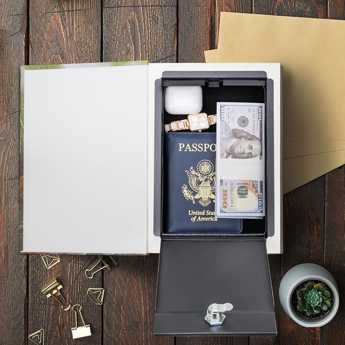 Barska Hidden Book Safe – Real-Look Pride and Prejudice Diversion Lock Box with Key Lock – Secret Safe for Home, Office, Travel – Portable Steel Storage for Cash, Jewelry, Valuables