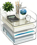 Vertical 4-Tier Acrylic Desk Paper Organizer for A4/Letter Paper | File Organizer for Folders, Books and Office Supplies, Ideal Office Organizer for Home & Office & School Workspace
