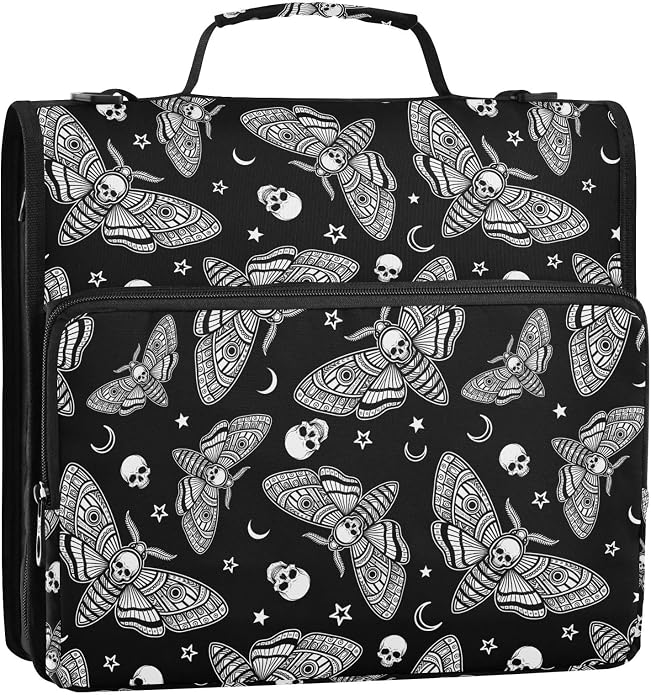 Zipper Binder Bag 3 Ring File Folder Portfolio Organizer Zippered Binder Bags with Strap Fits Laptop Women Men