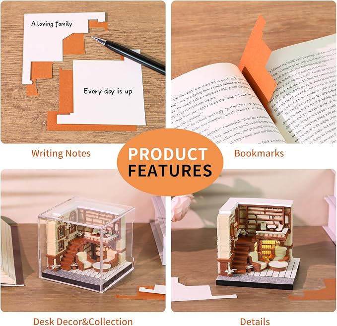 3D Time Piece Calendar, 2027 Desk Calendar With LED Light, 3d Tree Memo Pad Creative Desk Calendar, Christmas Gift for Colleague Friend, Desktop Decoration(Bookstore)
