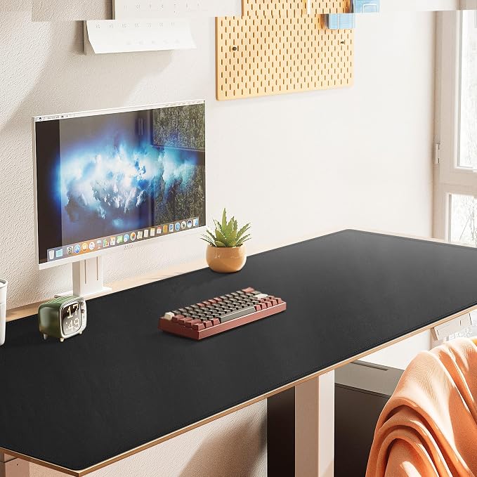 Cacoy 70.8"x24" Extended Leather Desk Mat, Waterproof Desk Blotters, Black | Super Large Desk Protector, Mega Size Professional Computer Desk Pad, Giant Mouse Pad, Non-Slip Desktop Matt for Office&Home