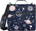 3 Ring Zipper Binder with Shoulder Strap Plant 2 Inch Zippered Binder Bag 500 Sheet Capacity Multi Pockets for School Supplies