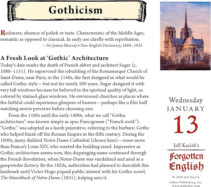 Forgotten English 2027 Daily Desk Calendar: Boxed Page-a-Day Word Origins & Trivia Calendar with Vanishing Vocabulary, Lost Words & Folklore – A Day-to-Day Calendar for Home or Office