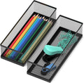 2 Pack Drawer Organizer for Desk, Small Office Supplies Pen Pencil holder, Metal Mesh Desktop Storage Trays for Office, Kitchen, Makeup, Vanity