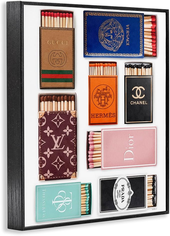 Trendy Iconic Matchbox Glam Print, 16 x 20 Inch Framed Giclée Print | Stupell Industries · By Amanda Greenwood · Ready to hang · Great for living room or game room · Made in USA